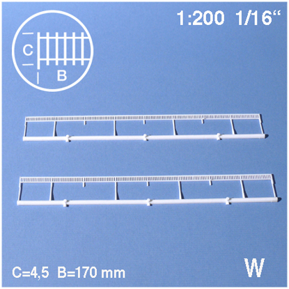 Rekkverk 170x4,5mm 1:200
