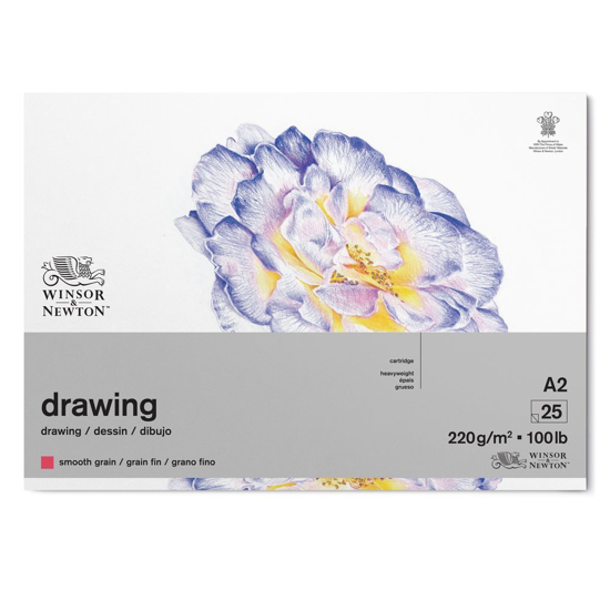 Blokk WN Drawing smooth gr., tegnepapir, 220g, A2, 25 ark