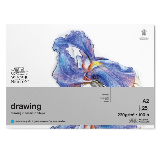 Blokk WN Drawing medium gr., tegnepapir, 220g, A2, 25 ark