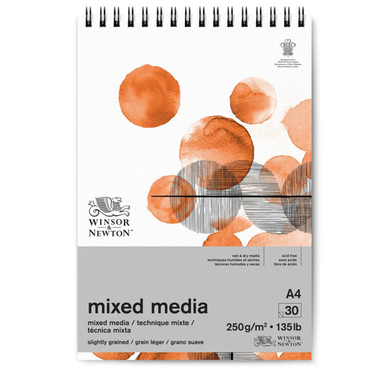 Blokk WN Mixed media papir, 250g, A4 spiral, 30ark