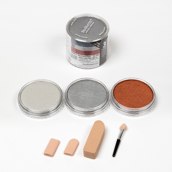 Pan Pastel set 3 Colors: Metallics II - Silver, Pewter, Copper                                      