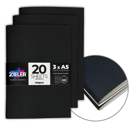 Zieler Soft-Cover Sketchbooks, A5. 3 stk.