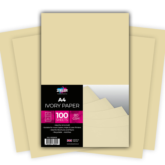 Zieler Ivory Paper, 80g, A4, 100 ark