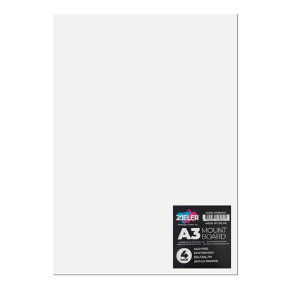 Zieler White Mount Board, 1,4mm, A3, 4 stk.