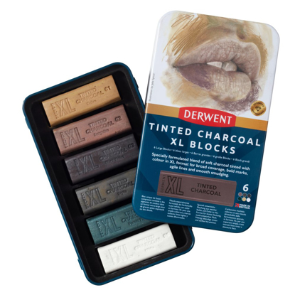 Derwent XL Tinted Charcoal sett a 6 ass