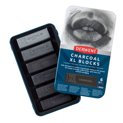 Derwent XL Charcoal sett a 6 ass