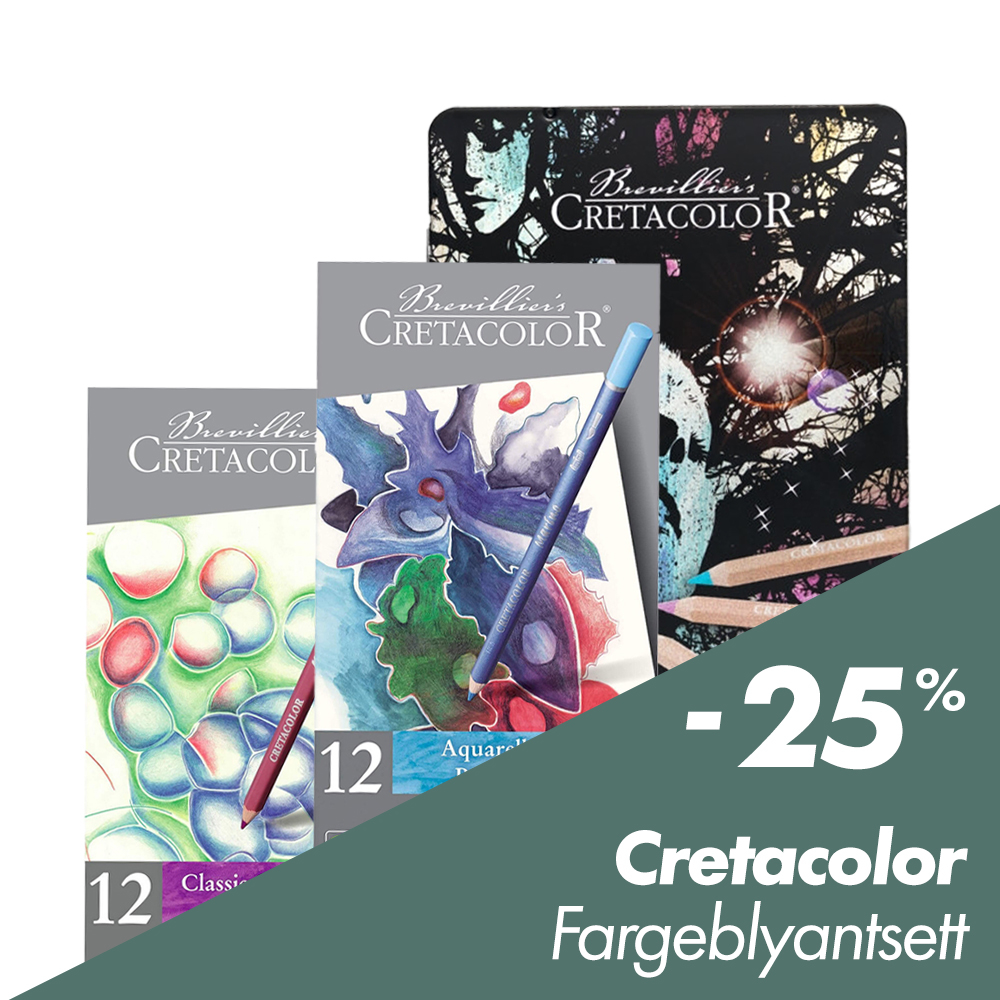 klassiske fargeblyanter i sett fra Cretacolor