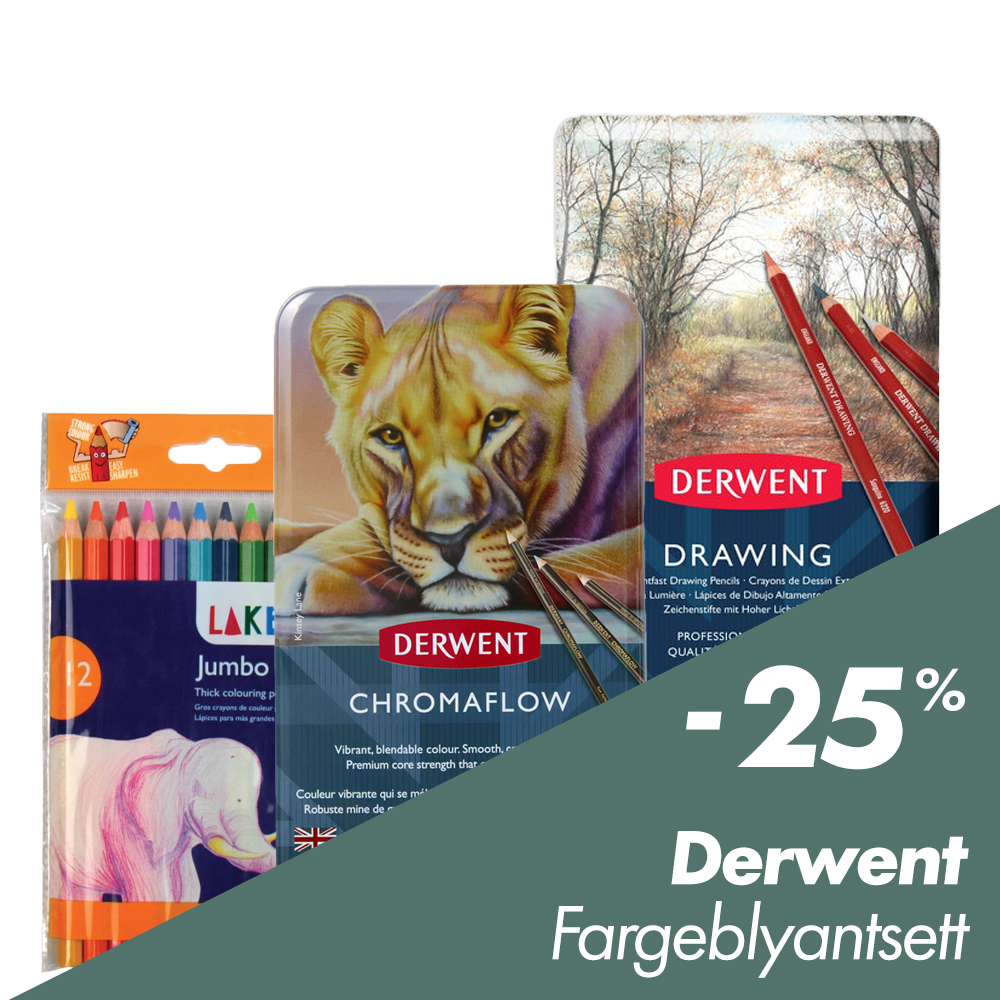 Fargeblyantsett fra Derwent